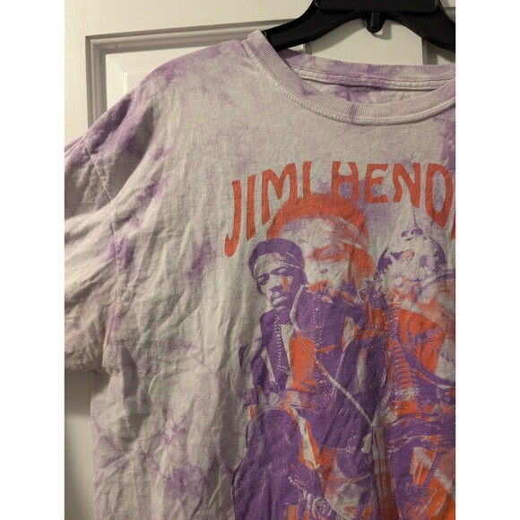 Jimi Hendrix Tie Dye T-Shirt Large Purple Orange Graphic Licensed Band Tee Rock - Picture 6 of 8